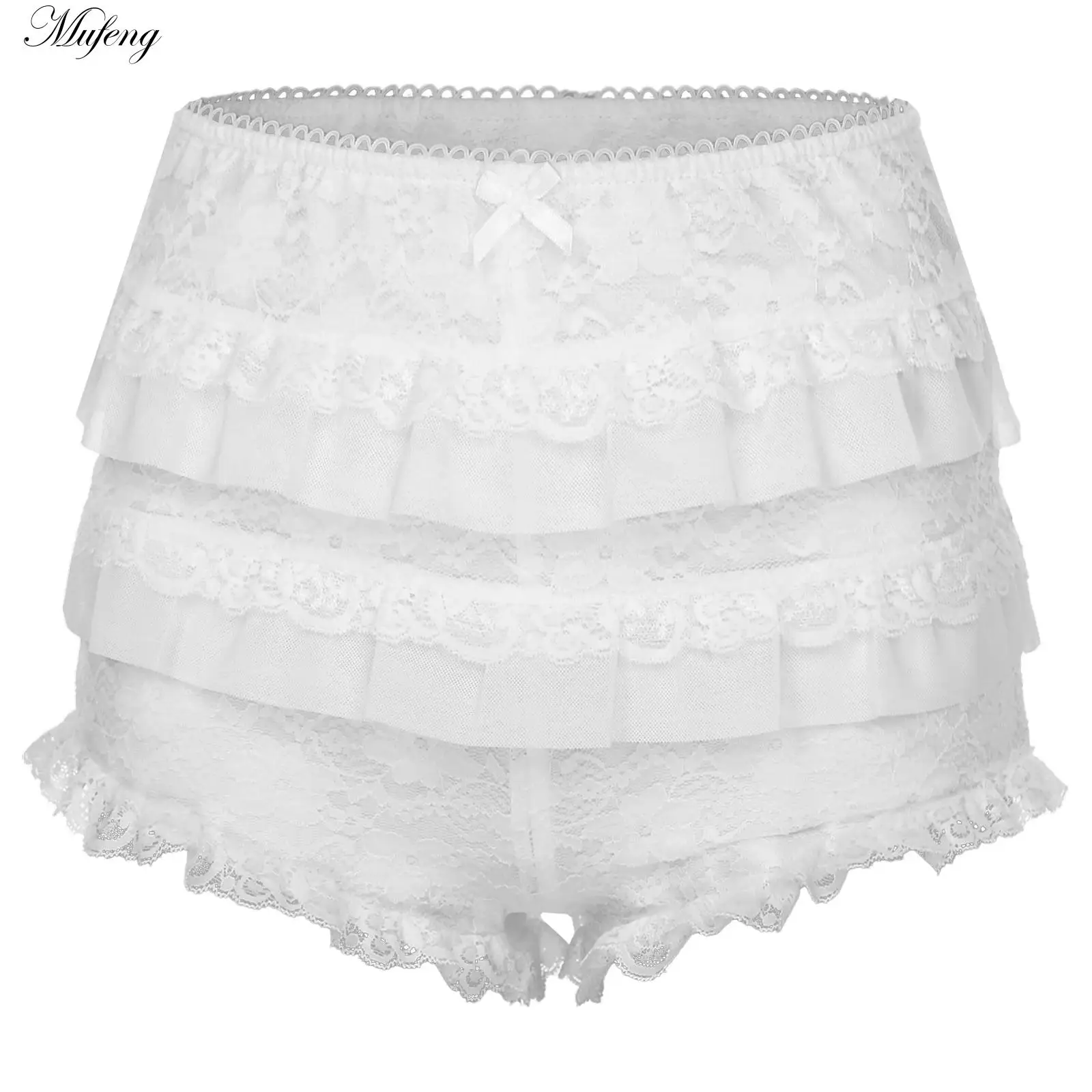 Women Lace Ruffles Shorts Layered Pettipants Panties Booty Shorts Underwear Lolita Dress Safety Short Cosplay Party Dancewear