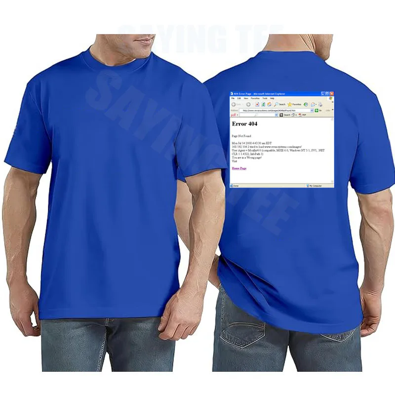 Lustiges Blue Screen of Death Geek Halloween Party Grafik-T-Shirt für Männer, Mode 404-Seiten-Druck, Programmierer Casual T-Shirt aus Baumwolle – Detail 13