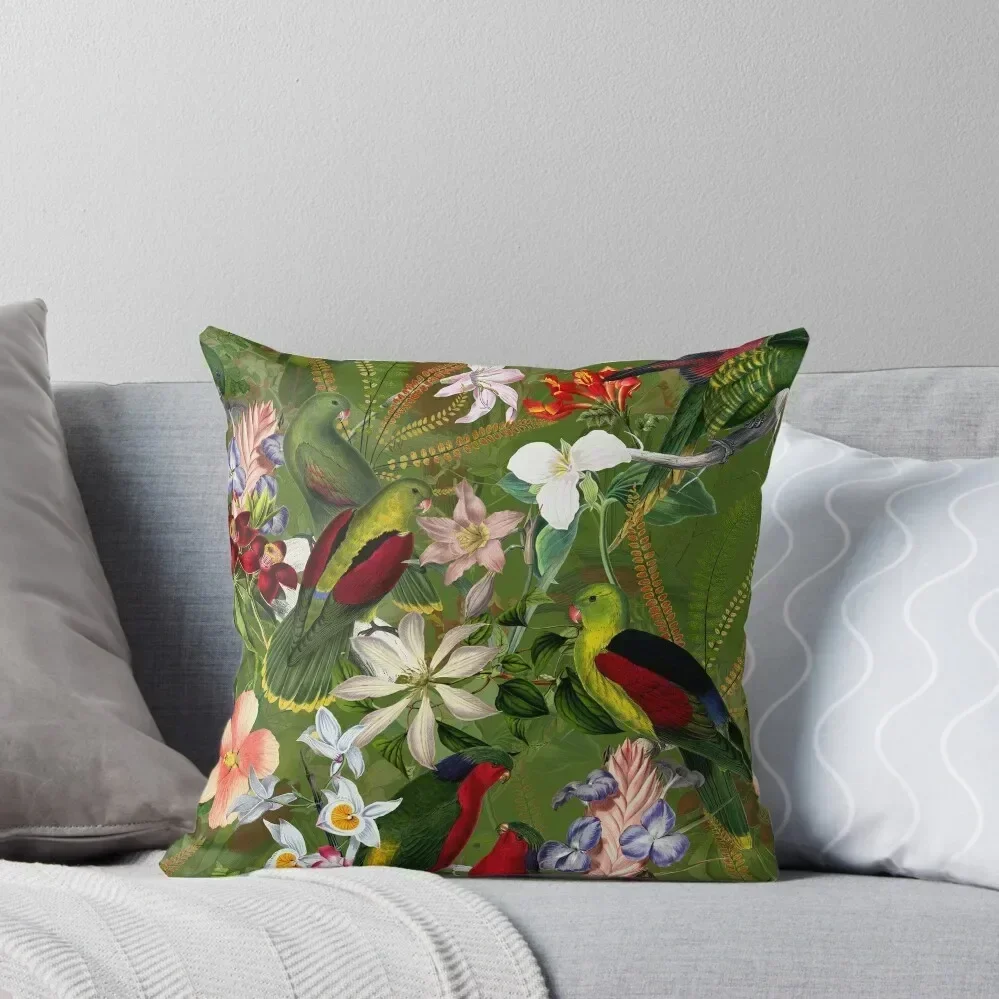 Vintage Parrot Jungle Botanical Garden 3 Throw Pillow bed pillows New year Sofa Cushions Luxury Pillow Cover pillow