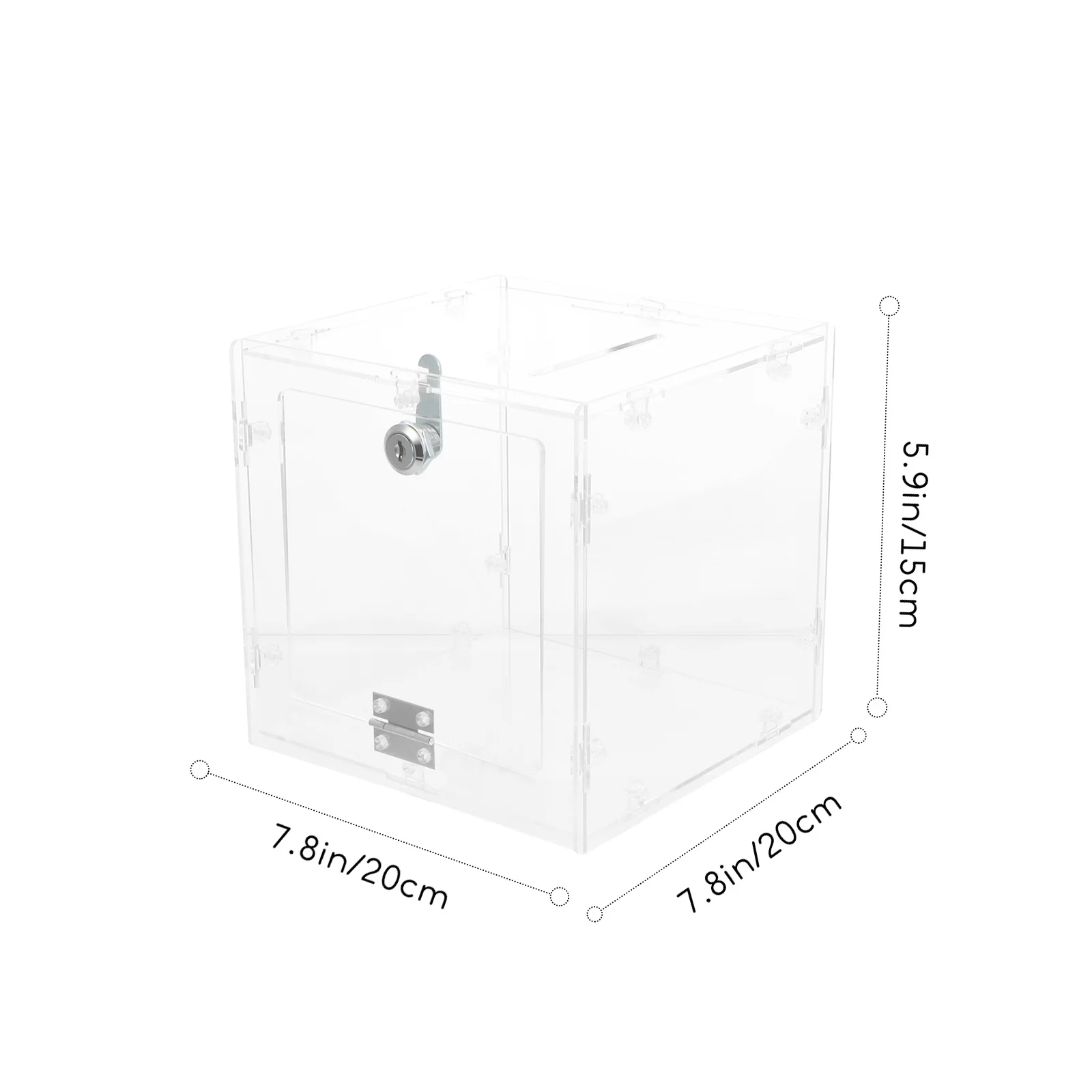 Transparent Acrylic Ballot Box Secure Lock Donation Ticket Suggestion Container for Voting Events Ballot Box