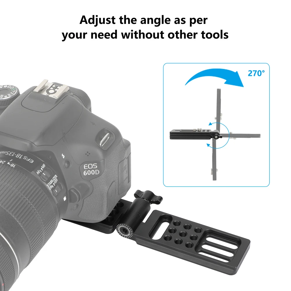دعامة L قابلة للطي من CAMVATE مع لوحة تحرير سريعة من نوع Arca مع علامات قياس محفورة بالليزر لكاميرا ثلاثية القوائم