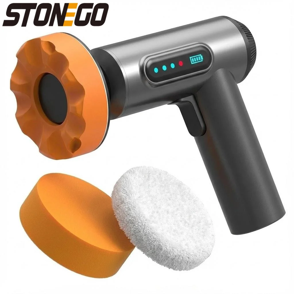 Wireless Car Polisher Set Handheld USB Charging Polisher with Digital Display for Car Detailing and Waxing