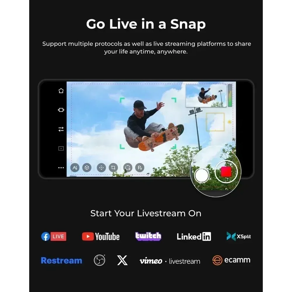 OBSBOT Tail Air NDI kamera strumieniowa 4K AI śledzenie kamera PTZ HDMI/USB-C/bezprzewodowa kamera internetowa kamera wideo transmisja na żywo obsługa aplikacji