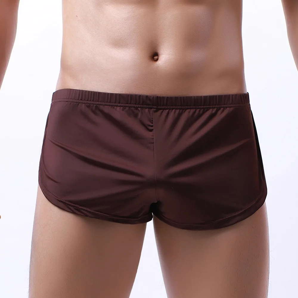 Side Split Trunks Unterwäsche Jugend mode Unterhose Mesh Slim Boxershorts für Männer weiche Höschen atmungsaktive männliche sexy Unterhose