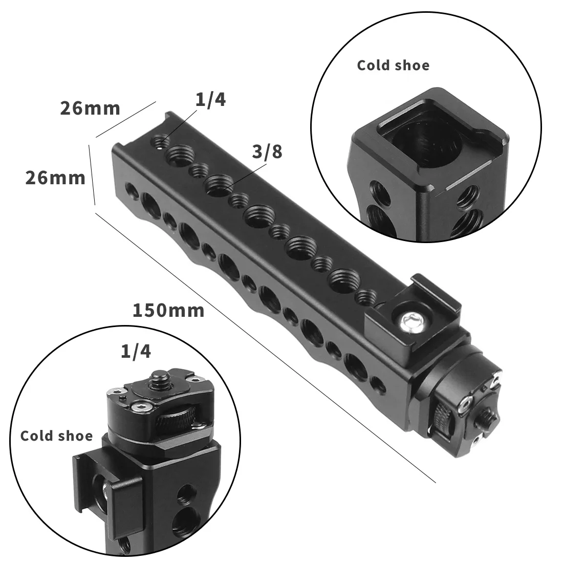 Handheld Gimbal Verlängerung Griff Grip Extender 3/8 1/4 Loch Halterung Lenker Käse Stange für Zhiyun Weebill Labor Kamera Stabilisator – Detail 14