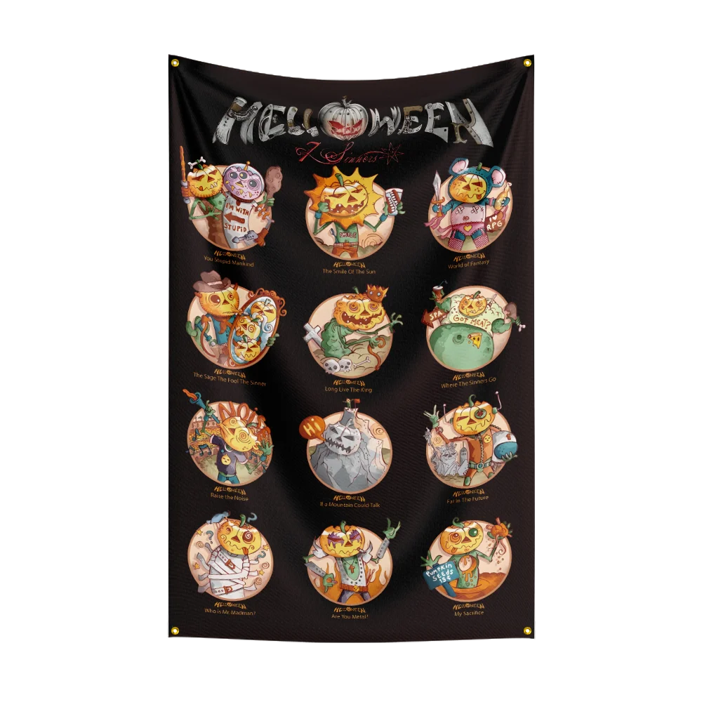 Music Band Flag for H-HE-LL-OW-EE-N Fans Banner campaign gathering apartment porch Decor backdrop
