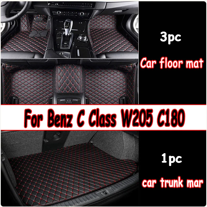 Car Floor Mats For Mercedes Benz C Class W205 C180 200 220 250 260 300 350 400 450 2014-15 2016 2017 2018 2019 2020 Accessories