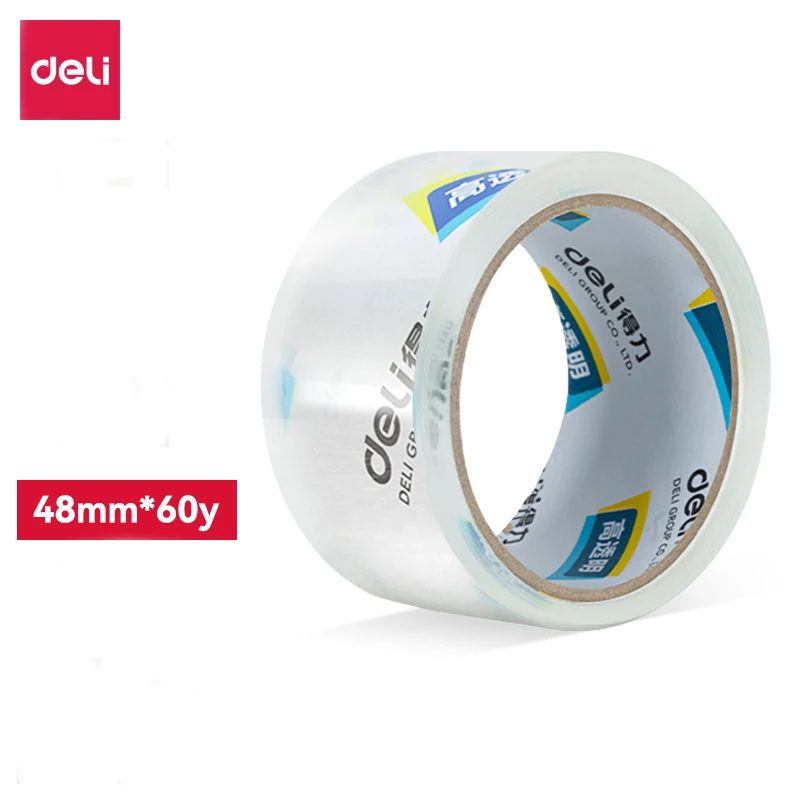 

1PC Deli 30203 48mm*60y*50um Packing Tape Tape Sealing Tape Transparent Wide Tape High Viscosity