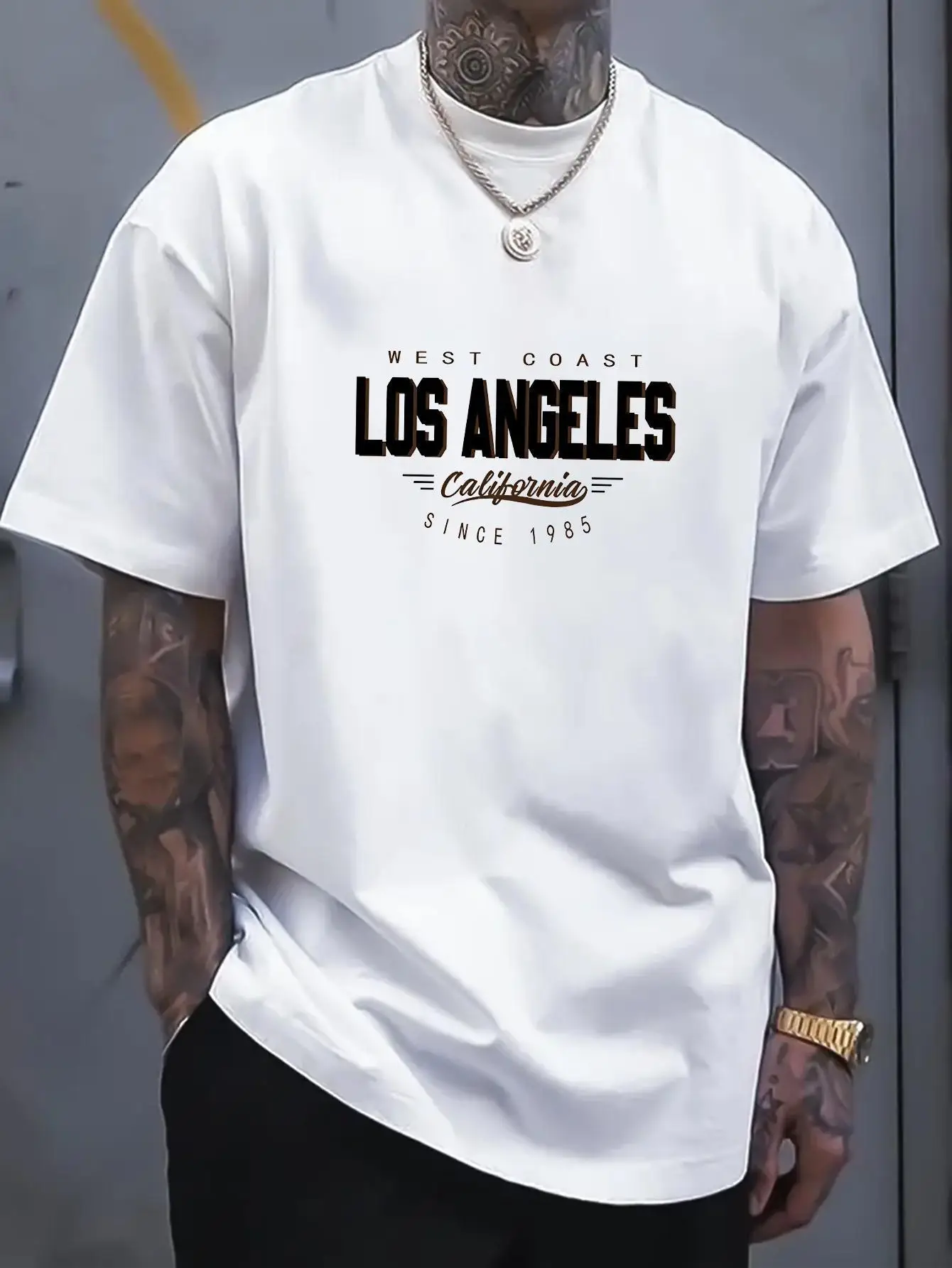 

Модная мужская футболка из чистого хлопка с принтом, простая дышащая и удобная