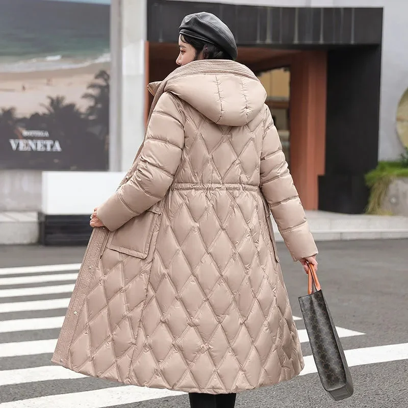 Long Parkas for Women Jacket 2023 New Winter Fashion Down Puffer Jacket Vintage Loose Casual Thicken Warm Hooded Coats Outerwear