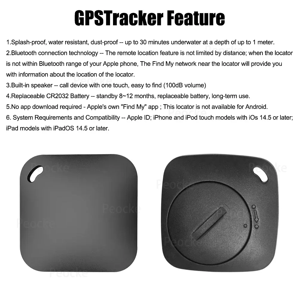 Mini Tracker With Apple Find My APP GPS Locator Tag Smart Bluetoot Anti Lost Alarm Wireless Finder Dog Pets Child Bag Wallet Key