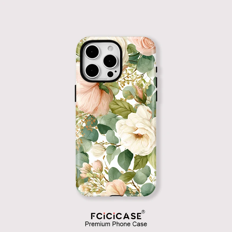 

Fcicicase Fashion Flower Silicon Magnetic For Magsafe Phone Case For iPhone 16 15 Plus 14 13 Pro Max 12 11 Wireless Charge Cover