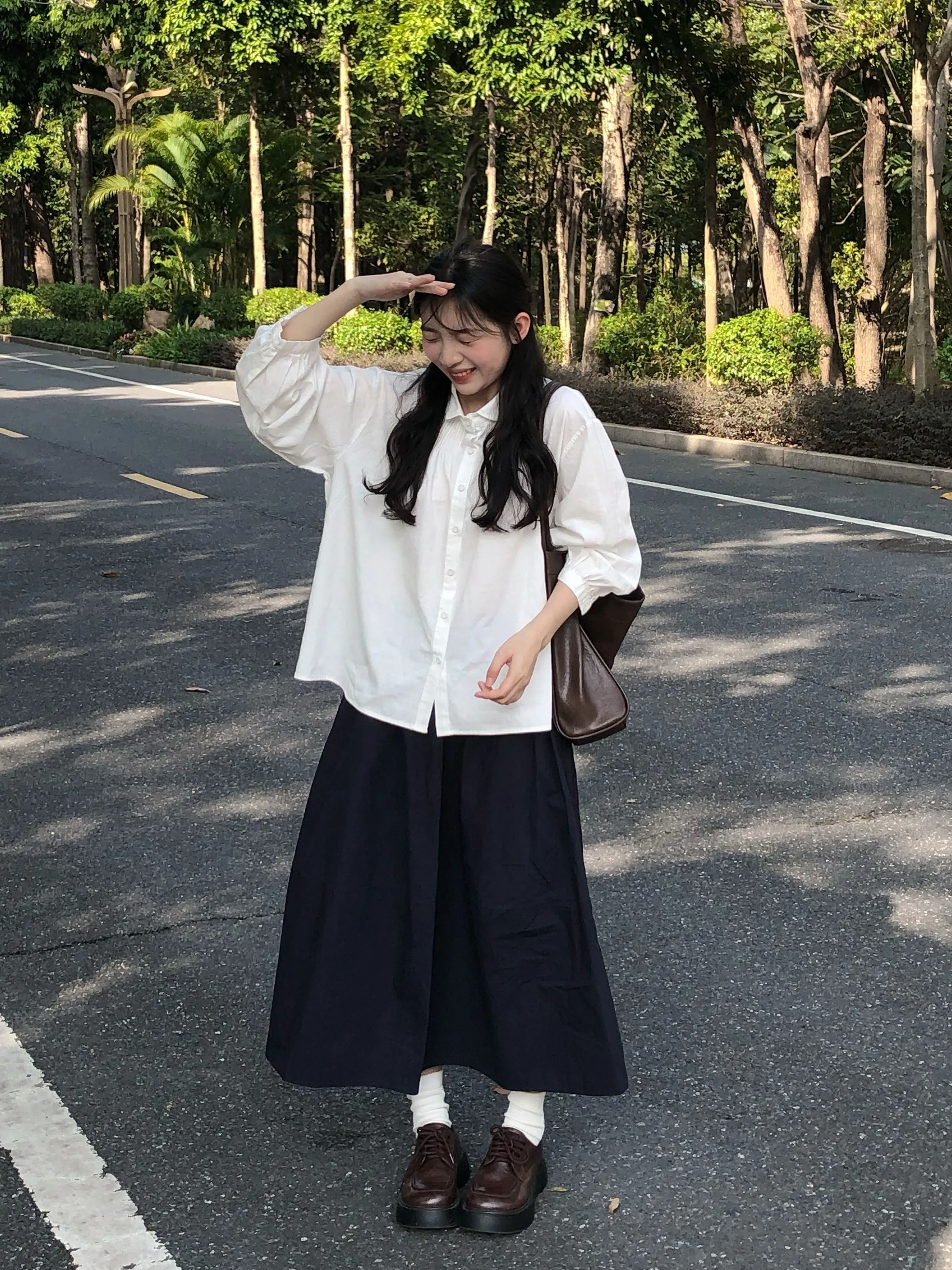 

Loose Fit Pure Cotton Long Sleeve Doll Collar Shirt Women's Spring Autumn Casual Style Fashionable Versatile Cotton Top