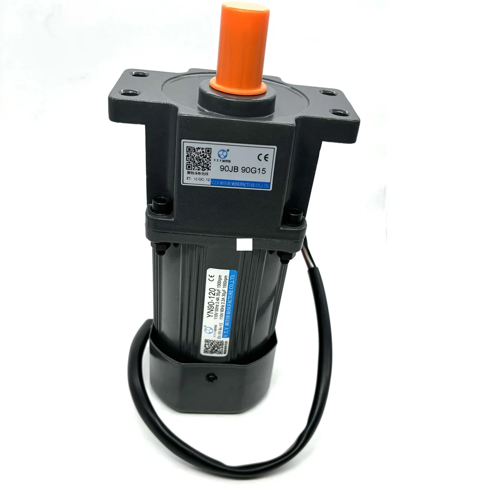 Motor de engrenagem CA de 90 mm Motor alinhado de velocidade ajustável 110V 120W YN90-120 90JB90G15 com orelhas
