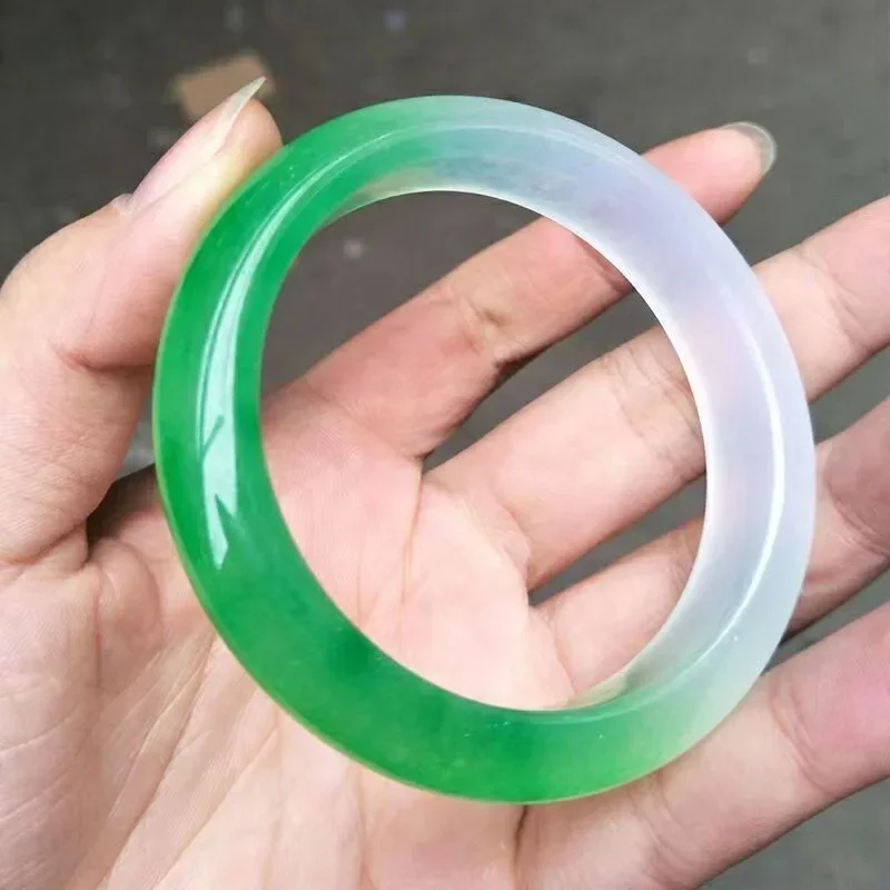 

Jade Ice Bracelet Quartz Jade High Ice Floating Green Bracelet Half Landscape green floating flower light bracelet lively woman