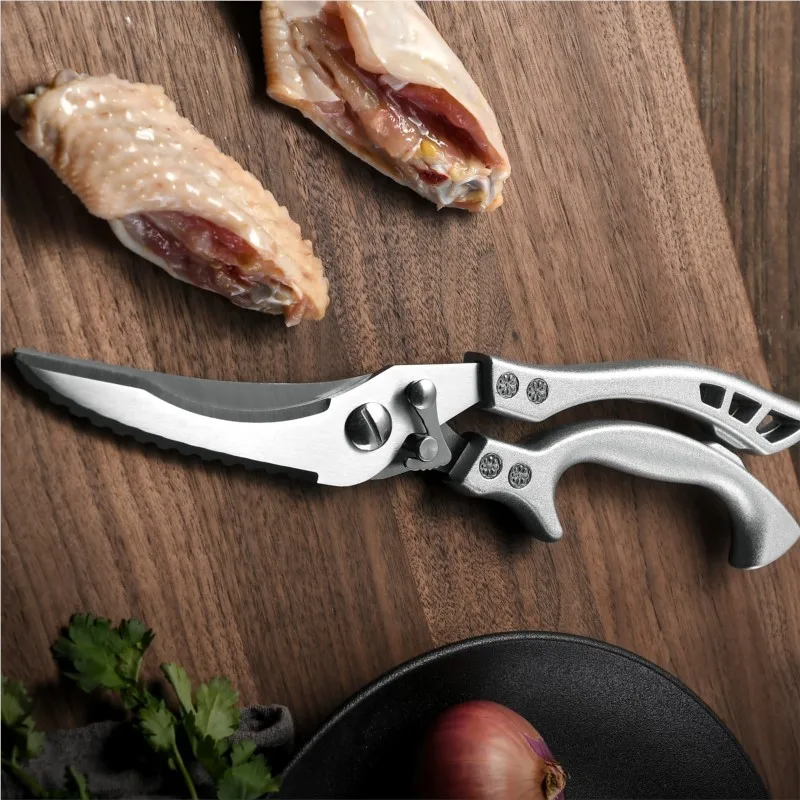 

Kitchen Scissors Multifunctional Stainless Steel Food Scissors Chicken Bone Meat Fishing Crab Greens Cutting Trimming Scissors