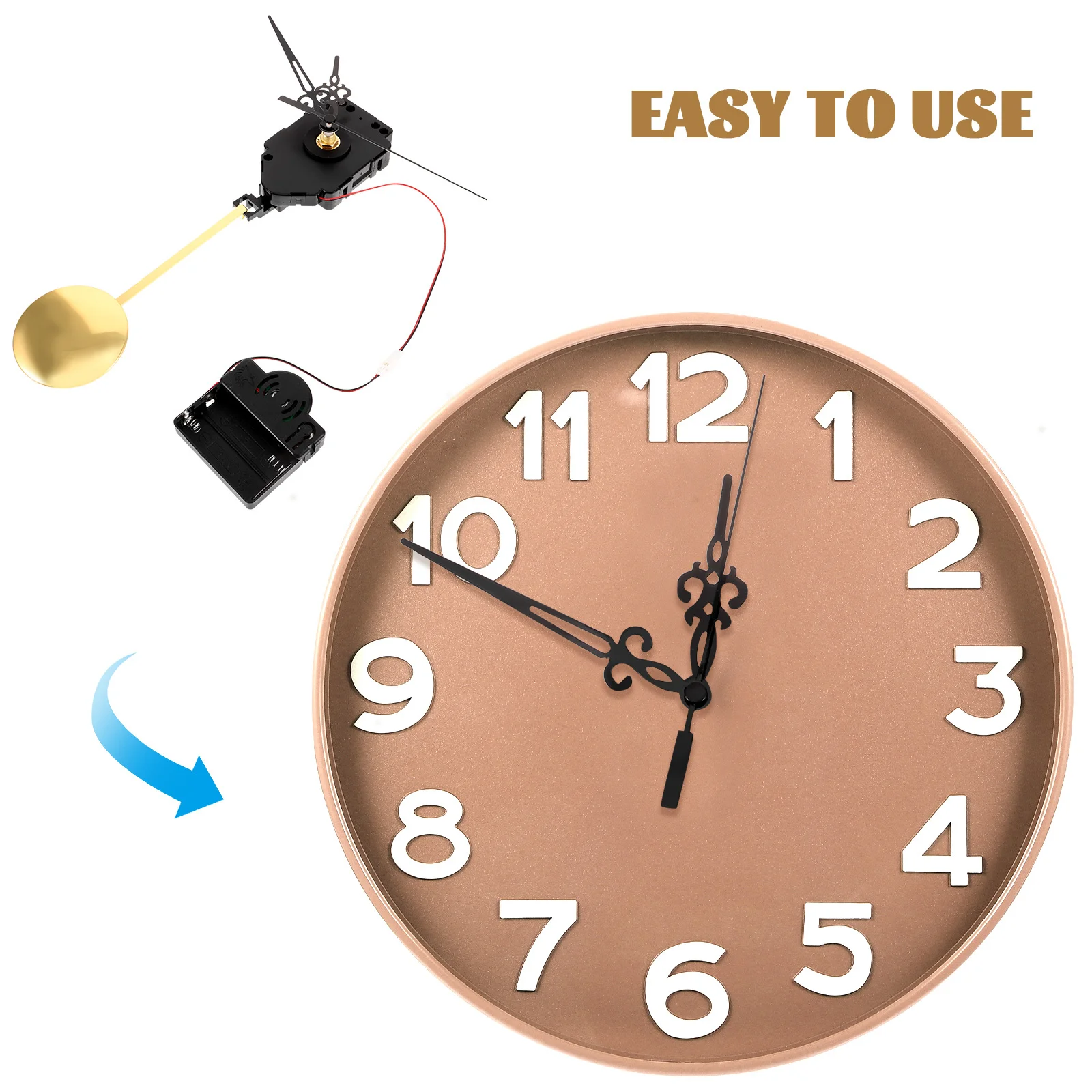 

Sturdy Clock Movement with Pendulum Chime Music Box DIY Clock Hands Suitable for Craft and Wall Clocks Chime Music Box