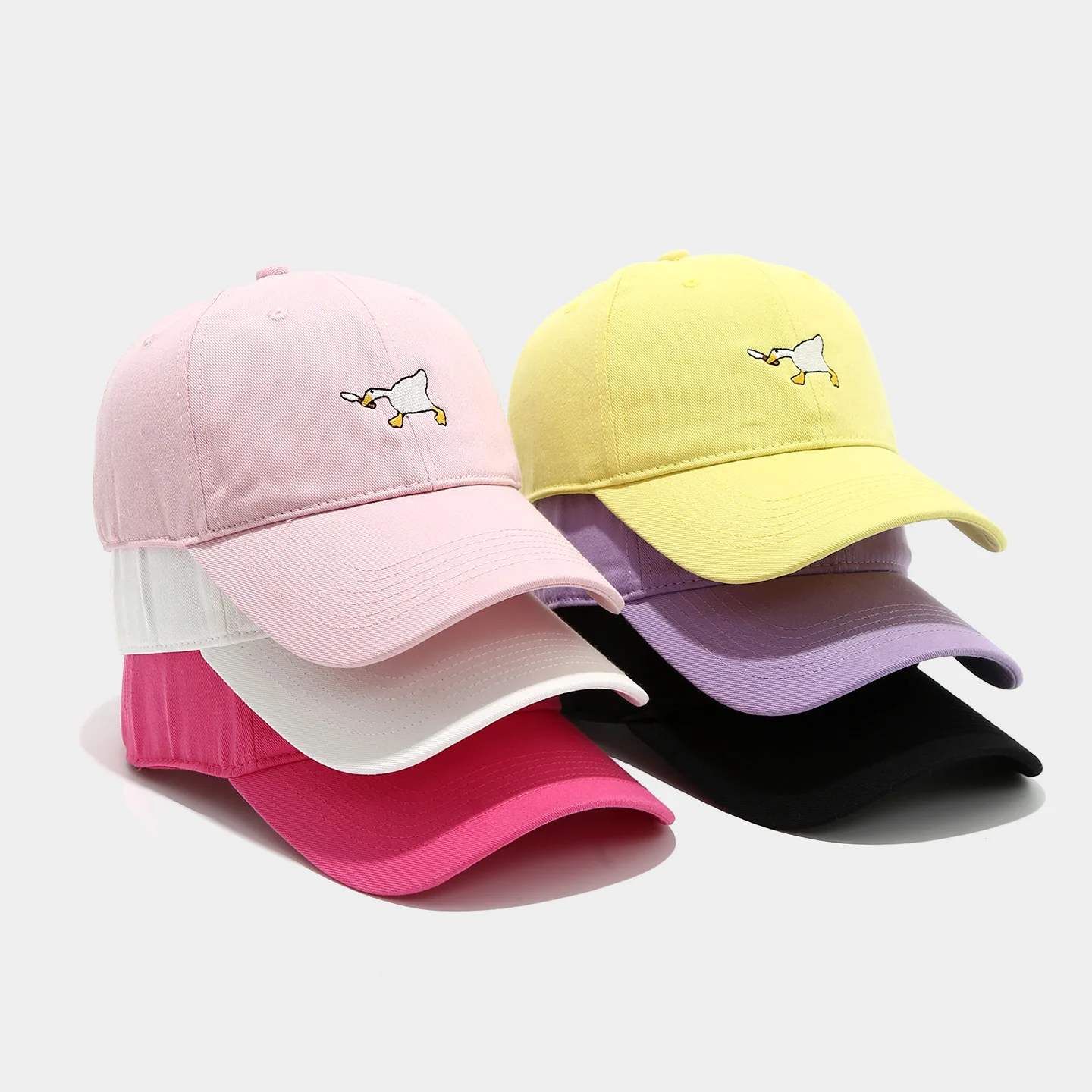 2026 Spring & Summer Fresh Cute Soft-Top Baseball Cap for Women Cute Embroidery  Goose Unisex Casual Hat
