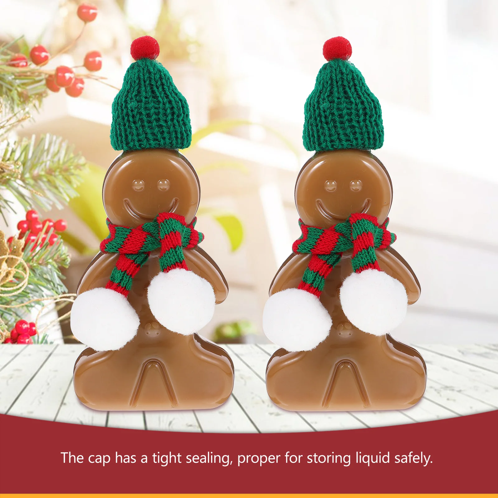 

1 set 1 Set Christmas Gingerbread Juice Bottle Portable Leak-Proof Drink Container For Smoothies Milk Iced Tea Coffee Party Gift