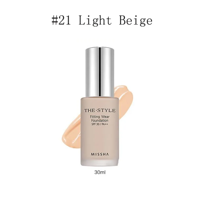 MISSHA The Style Fitting Wear Foundation 30ml Base Face Liquid Cream Full Coverage Concealer Korea Cosmetics EXP2024-08