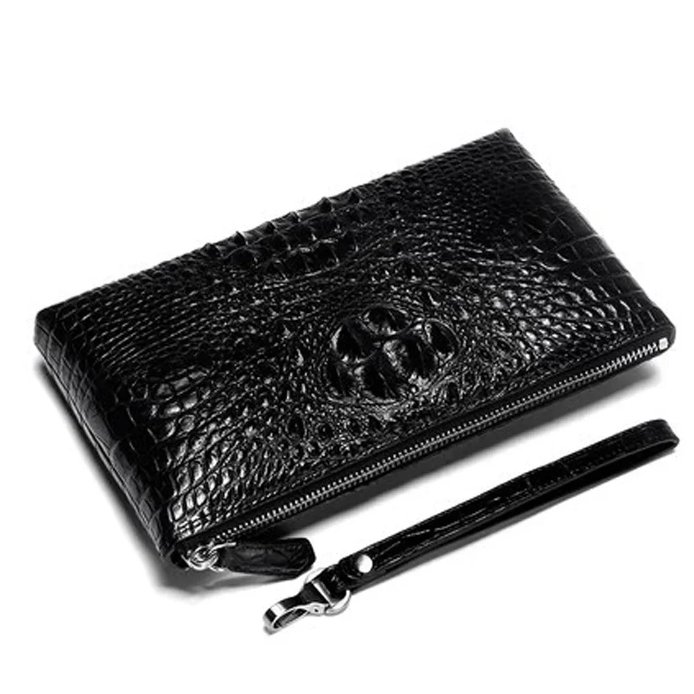 kadilaier New crocodile leather men clutch  crocodile  bag large capacity long wallet clip men wallet