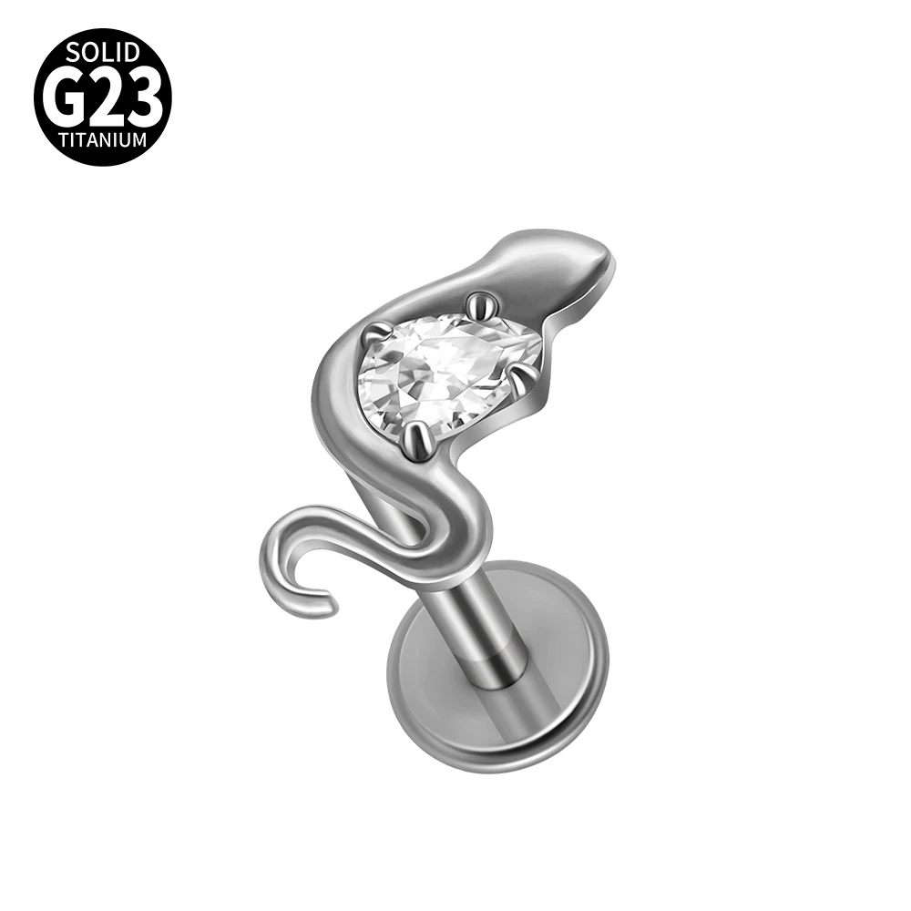 G23 Titanium Star Zircon Lip Studs