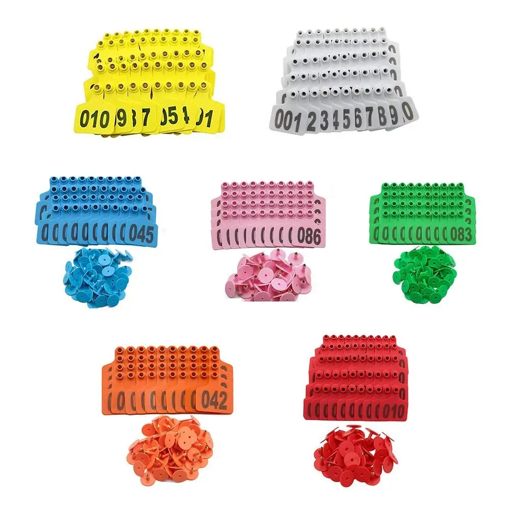 100Pcs 001-100 Numbers Cow Ear Tag Card Identification Durable Pig Sheep Ear Sign Practical Farm Equipment Cattle Ear Marker
