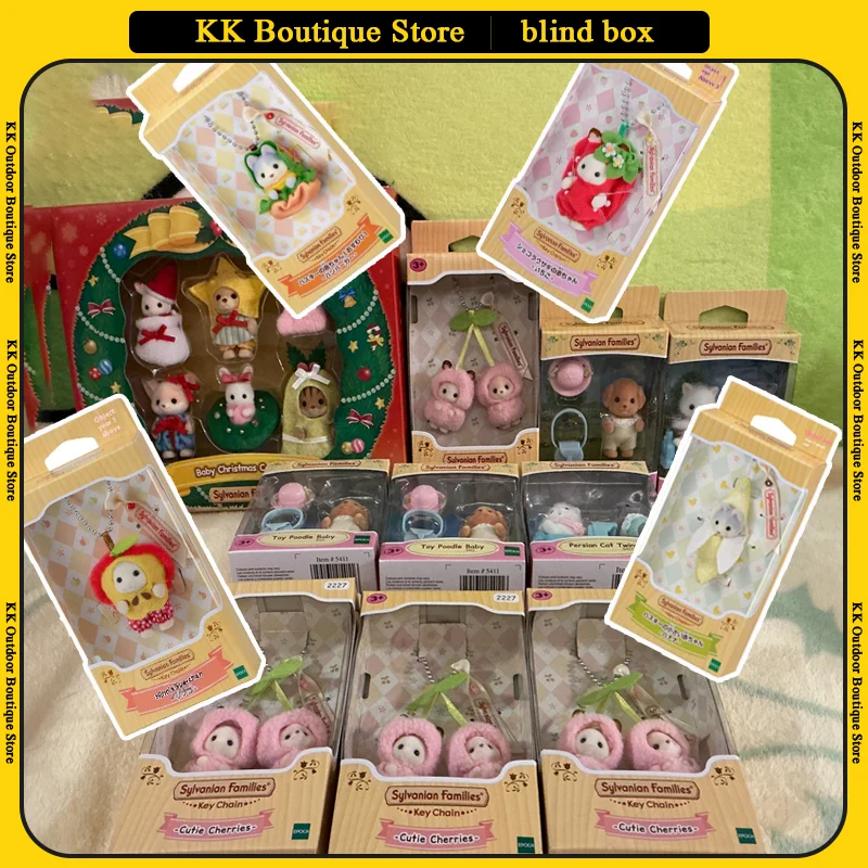 

In Stock Sylvanian Families Fruit Series Plush Pendant Anime Cherries Strawberry Rabbit Apple Sheep Banana Husky Keychain Toys