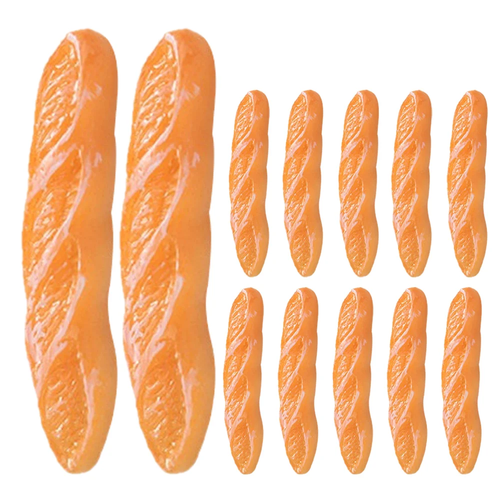 16 Pcs Decor Imitation Long Baguette Prop for Shop Fake Food 450X090X020CM Artificial Bread Simulation Model Orange