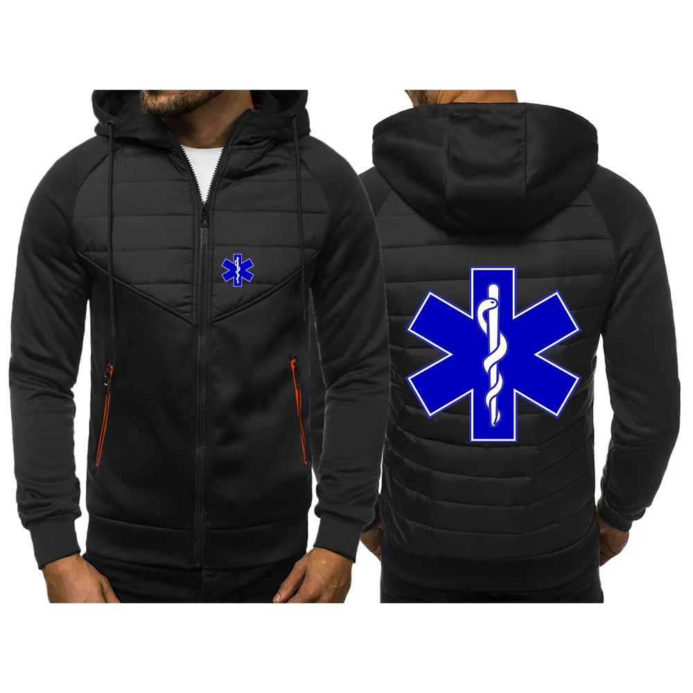 

EMT Emergency Ambulance 2023 Men New Hoodies Jacket Print High Quality Cotton Zipper Hip Hop Casual Spring Autumn Tracksuit Coat