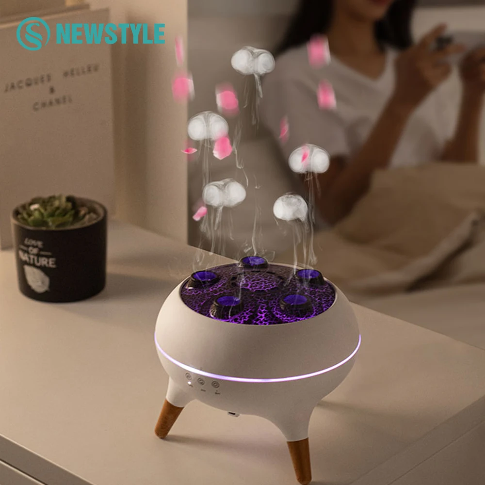 Dynamic Pickup Jellyfish Humidifiers with Colourful Gradient LED Night Lights Remote Control Essential Oil Aromatherapy Diffuser