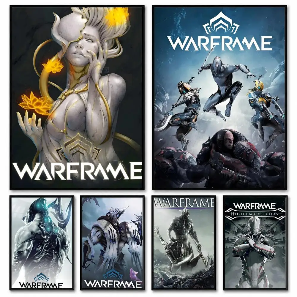 Gaming W-Warframe Painting Canvas Wall Art Prints for Living Room Bedroom Home Decor Halloween Gift