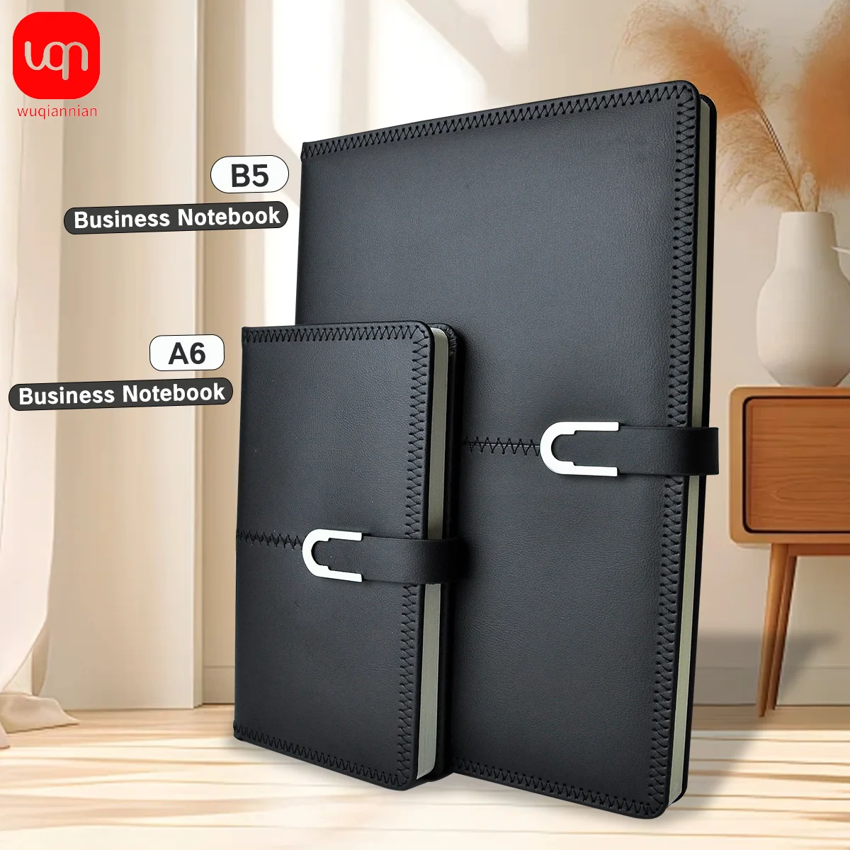 A6/B5 Leather Business Notebook 3Colors 108Pages Journal Agenda Organizer Student Stationery Supplies