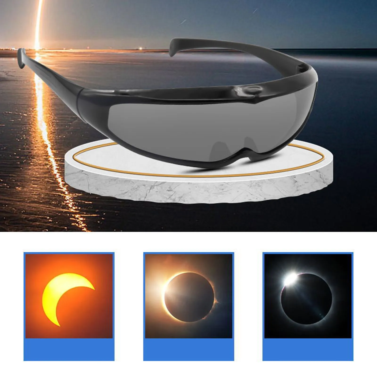 Óculos solares Óculos de visualização anular 12312PC Total Óculos solares Jogos 1 ano