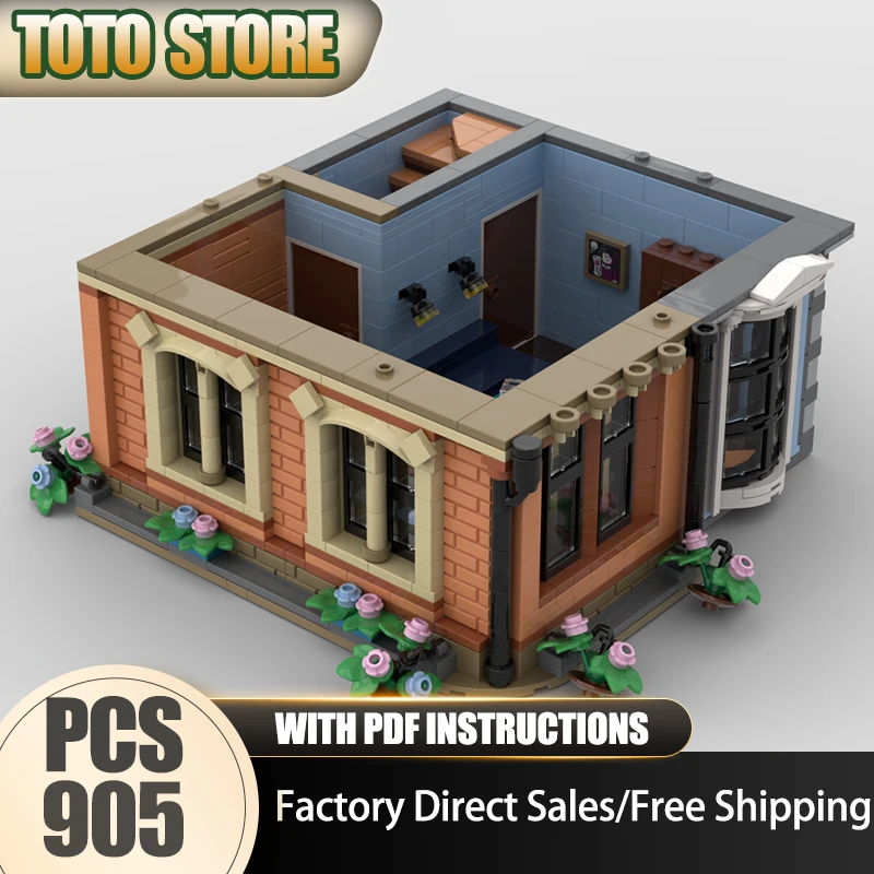 

Городской вид на улицу Moc, строительные кирпичи, модульная модель углового пола Tudor, технология, модульные блоки, Рождественский набор, игрушки «сделай сам», подарки