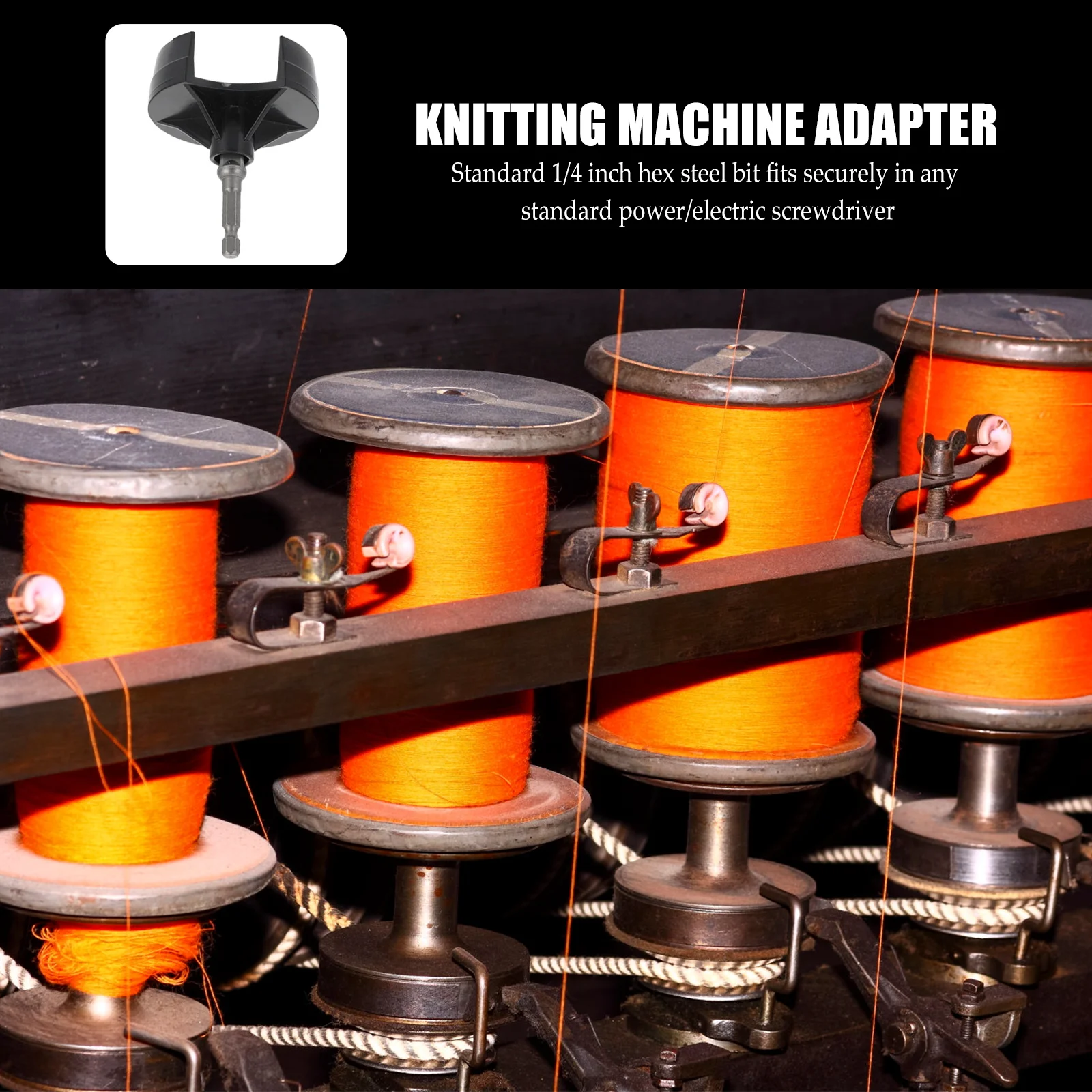 

Knitting Machine Adapter 1 4 Inch Steel Bit Crank Handle Tool Braiding Machine Connector Power Electric