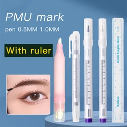 1pc Purple Eyebrow Tattoo Skin Marker Pen with Ruler Pen Set Microblading Accessorie Tattoo Marker Pen Permanent Makeup Supplies