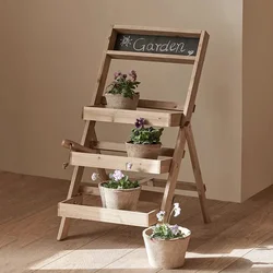 Simple Durable Wooden Plant Shelf Originality Multi-layer Floor Plant Stand Succulent Folding Repisas Outdoor Garden Furniture