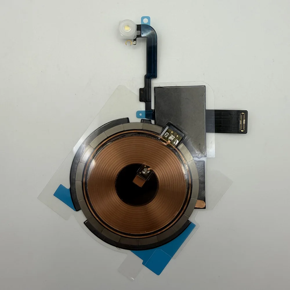 OEM Kabellose Ladespule NFC-Antenne Ersatzteil mit LED-Blitzlicht Flexkabel für iPhone 14 15 16 Plus Pro 17 Pro Max Ersatzteile