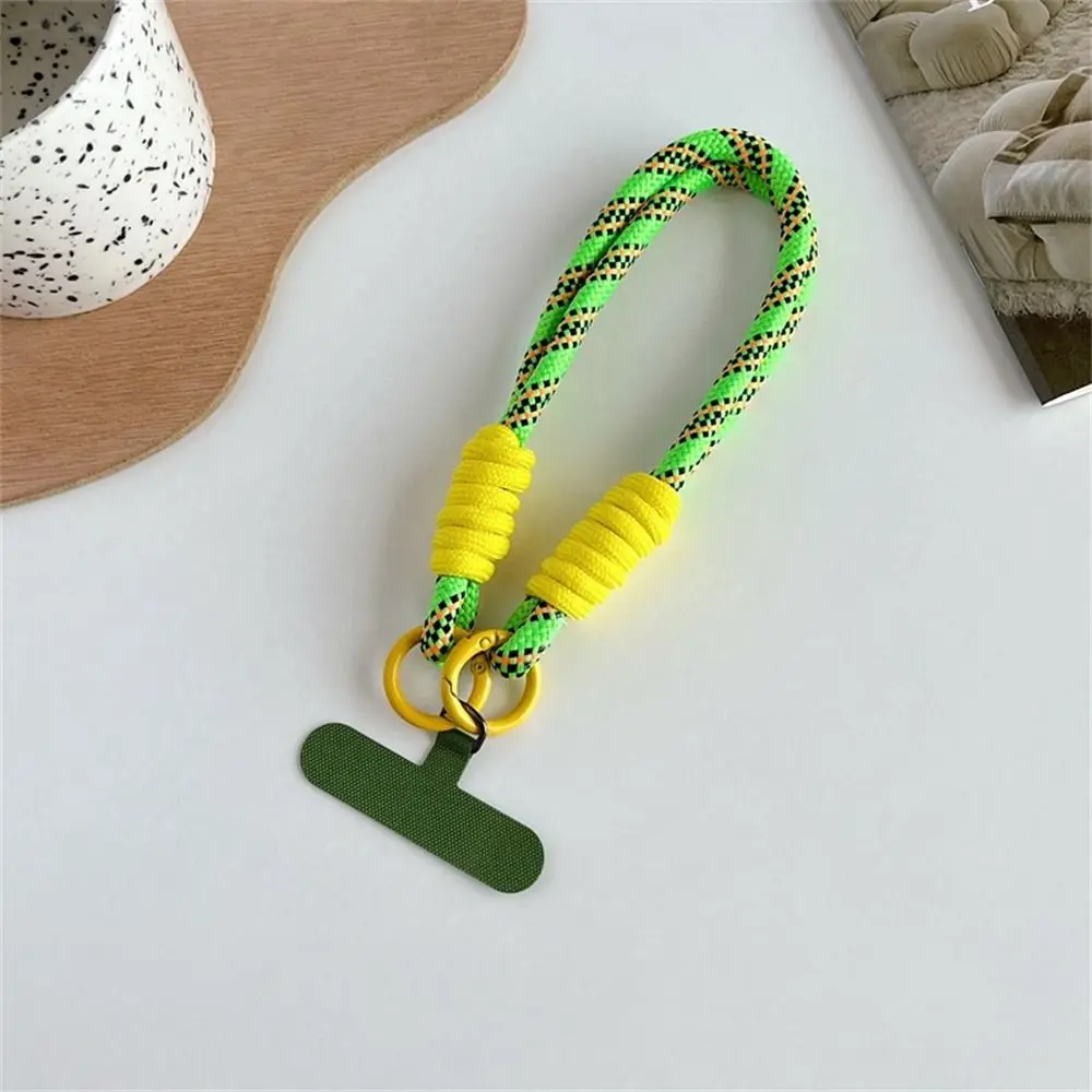 Cordão destacável para celular, trançado, anti-perda, pulseira de pulso com remendo, pingente de telefone, corrente suspensa, capa móvel