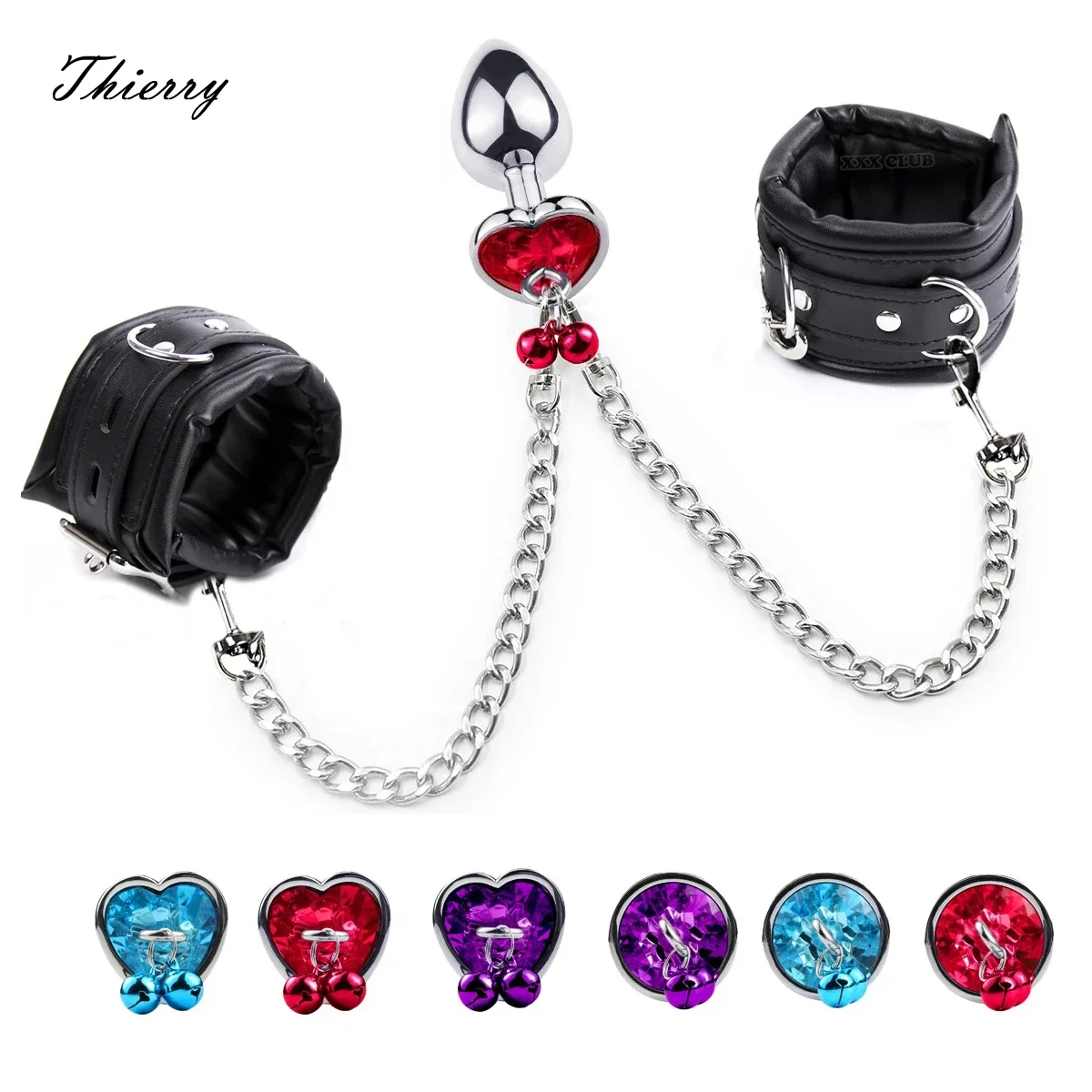 Thierry High-quality Anal Plug to Wrist Bondage Kit Bdsm Restraints Fetish Handcuffs Adult Games Product Sex Toys for Women Men