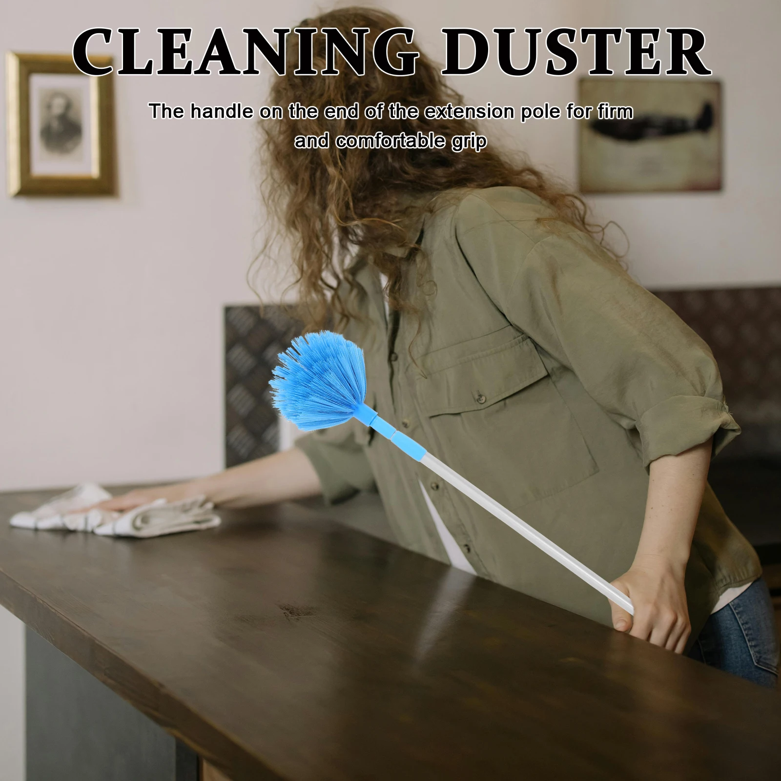 

1 set Duster Extension Pole Ceiling Fan Cleaning Brush Cobweb Remover Reach Dusting Tool Hard to Reach Areas House Hold