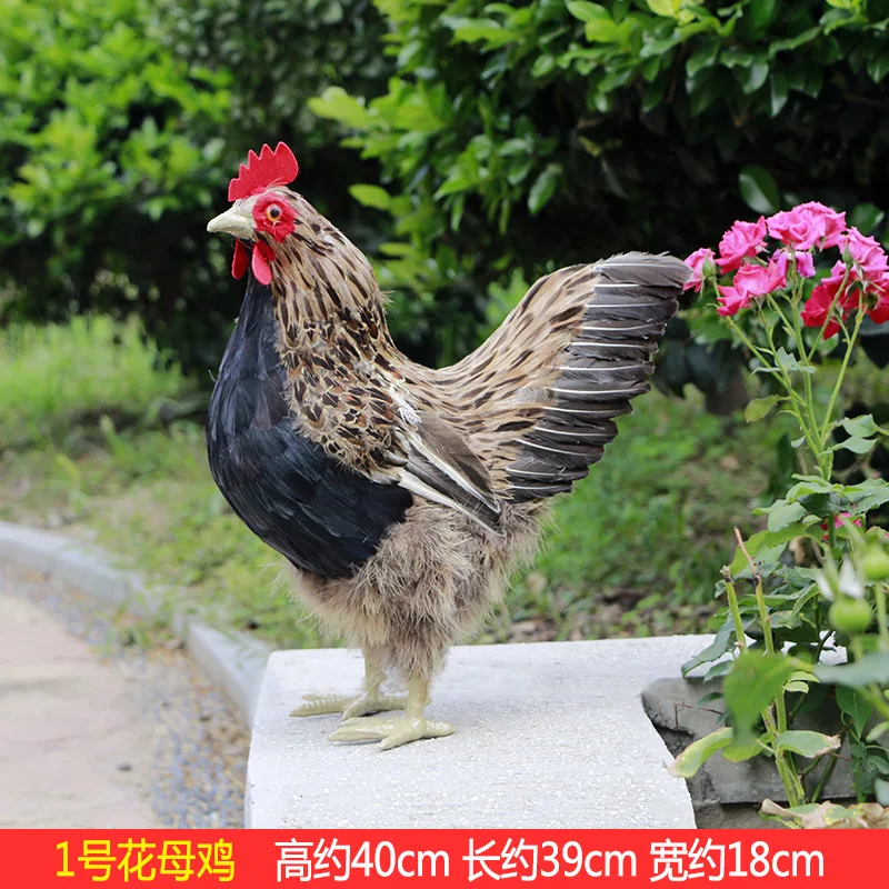 จําลอง Hen Hard รุ่นขนาดใหญ่ 40x18X39 ซม.polyethylene & feathers Hen Chick หัตถกรรม YARD ฟาร์มตกแต่งของเล่นของขวัญ s1137