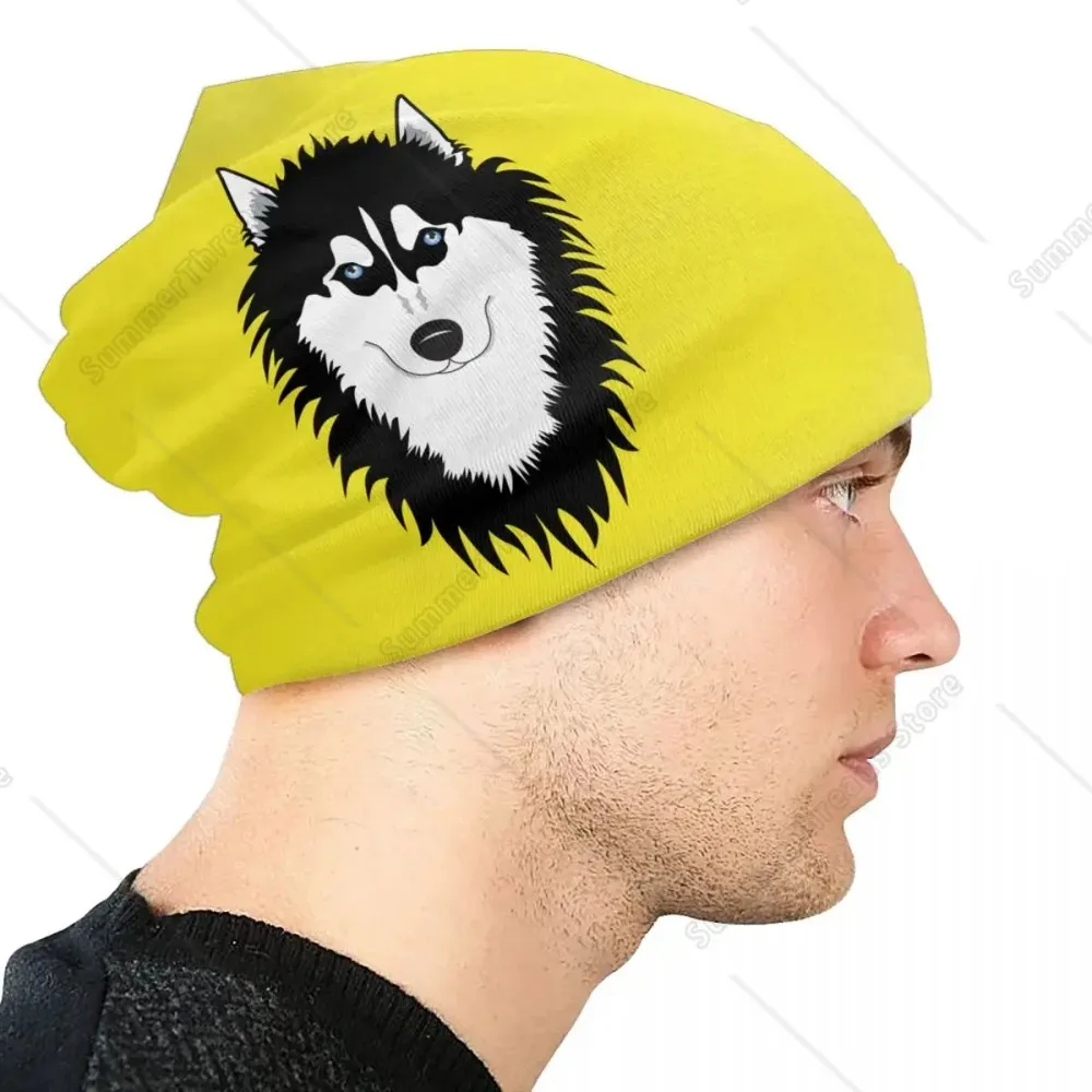 Funny Siberian Husky Dog Beanie Cap Unisex Winter Warm Bonnet Homme Knit Hats Cool Outdoor Skullies Beanies Caps For Men Women