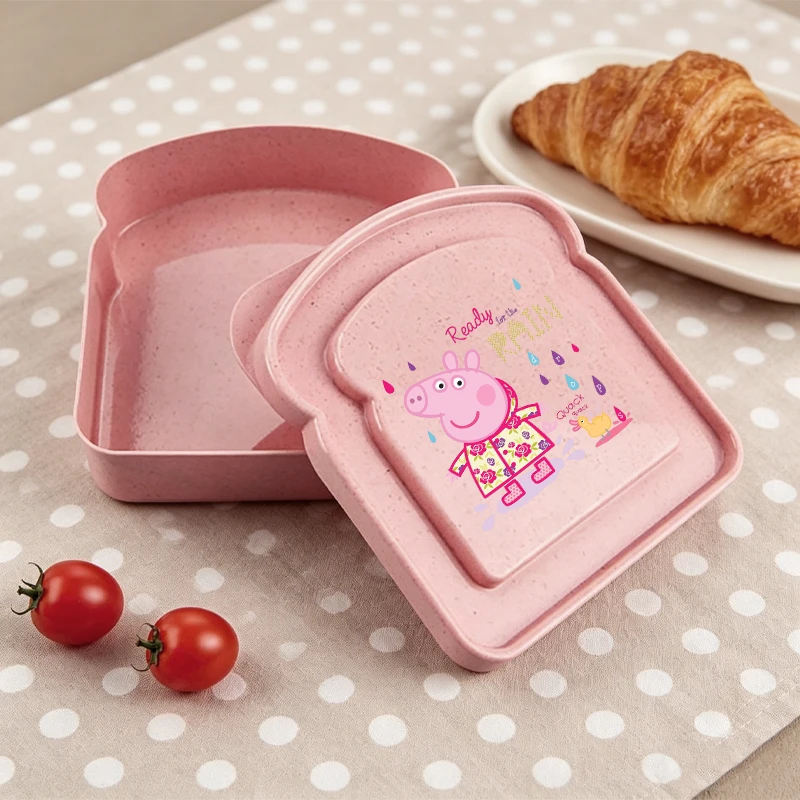 Lancheira Peppa Pig para Meninas, Recipientes Kawaii para Armazenamento de Alimentos, Caixas Bento para Lanche Escolar, Piquenique, Café da Manhã, Presente Infantil