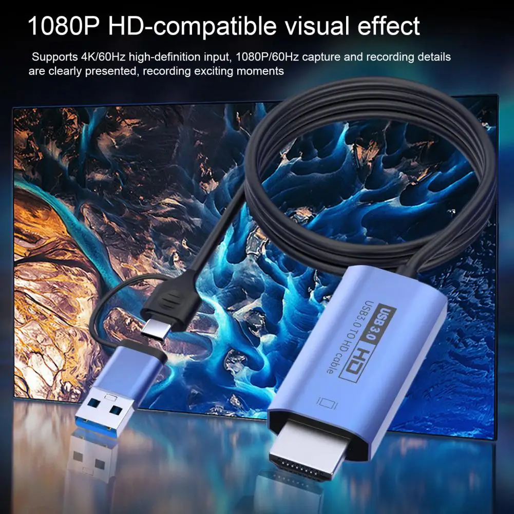 

Practical Plug And Play Alloy USB3.0 Type-C to HDMI-compatible Projector Video Monitor Cable Computer Accessories