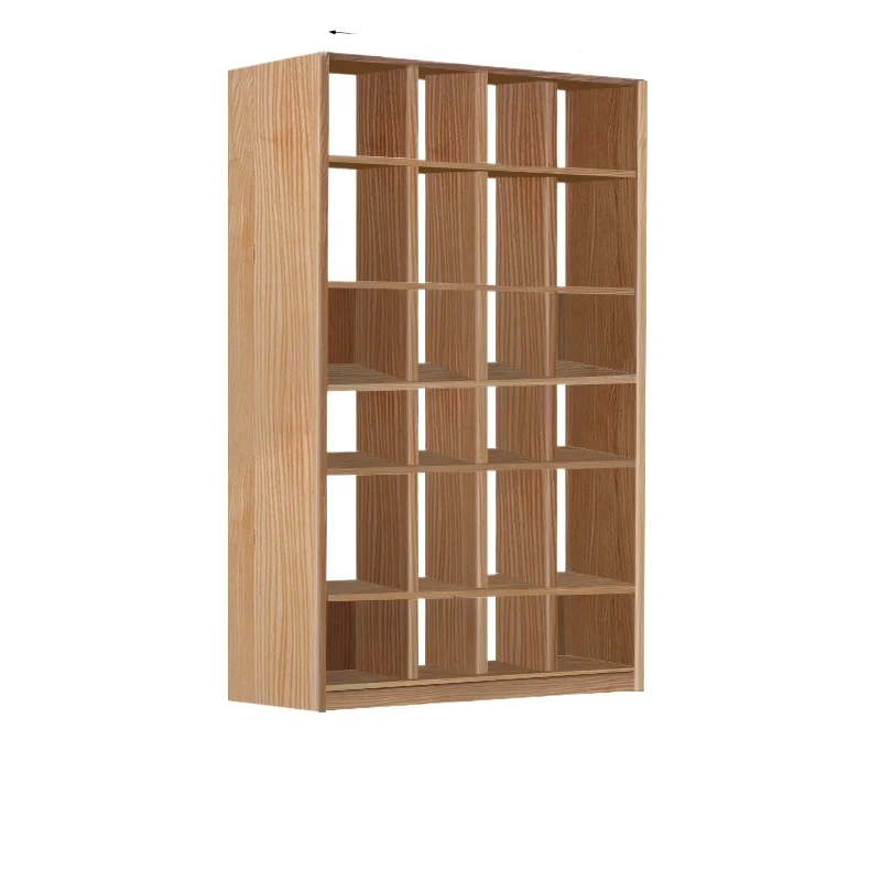 LMM Simple Nordic All Solid Wood Combination Bookshelf Oak Shelf