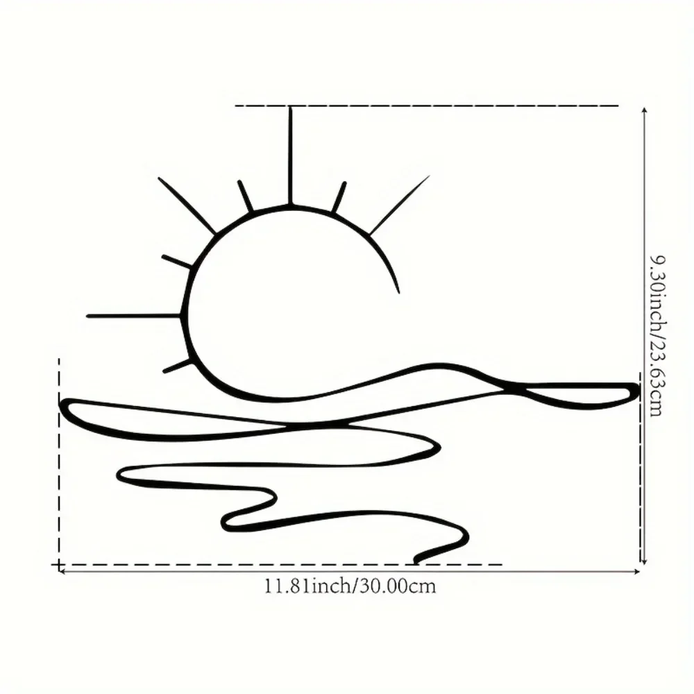 Chic Minimalist Sunrise Aluminum Wall Art 12x16 Waterproof Durable Decor for Living Room Bedroom Modern Home Aesthetics