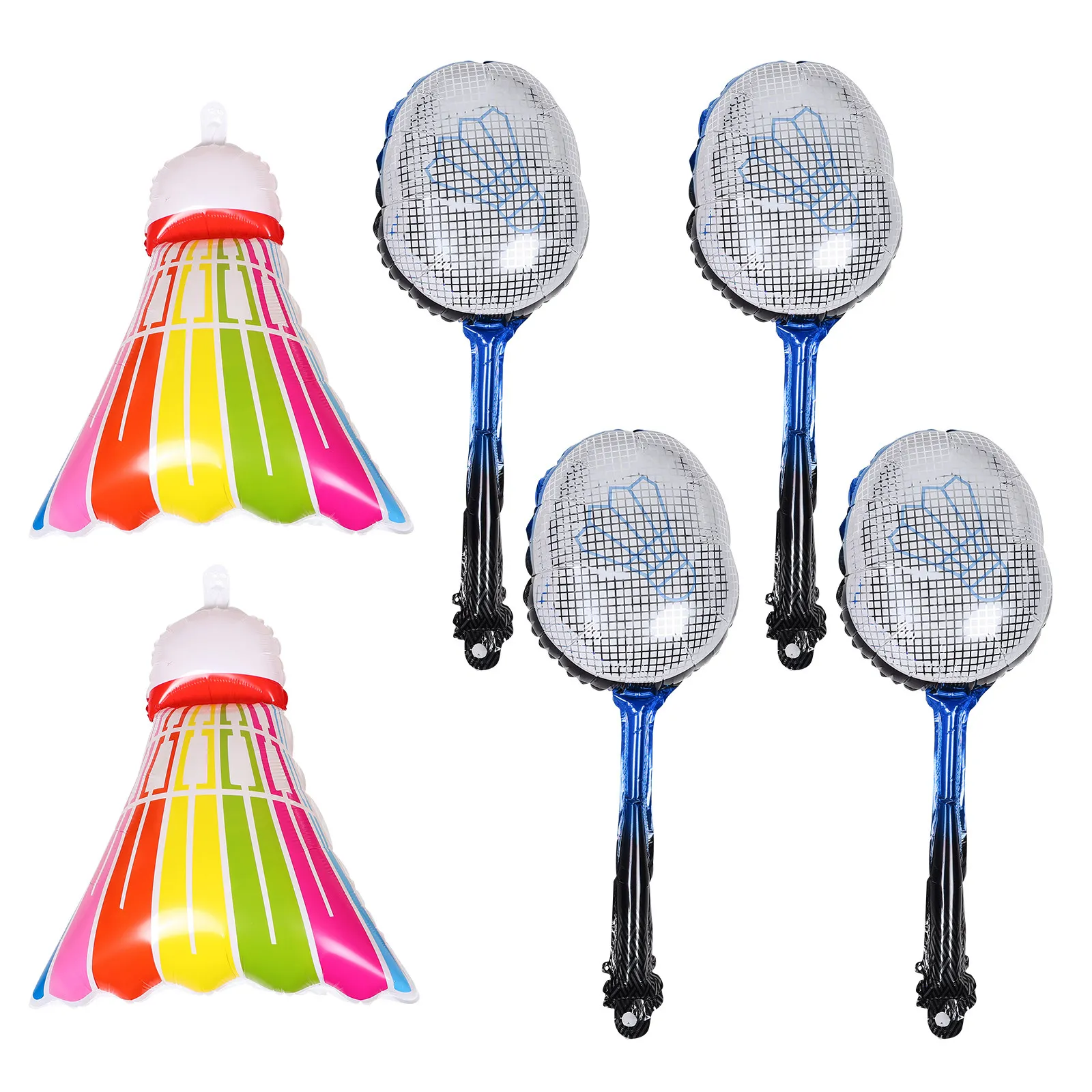 1Set Inflatable Badminton Balloon Party Decoration Lightweight Portable Foil Birthday Sports Balloons Favors Celebration