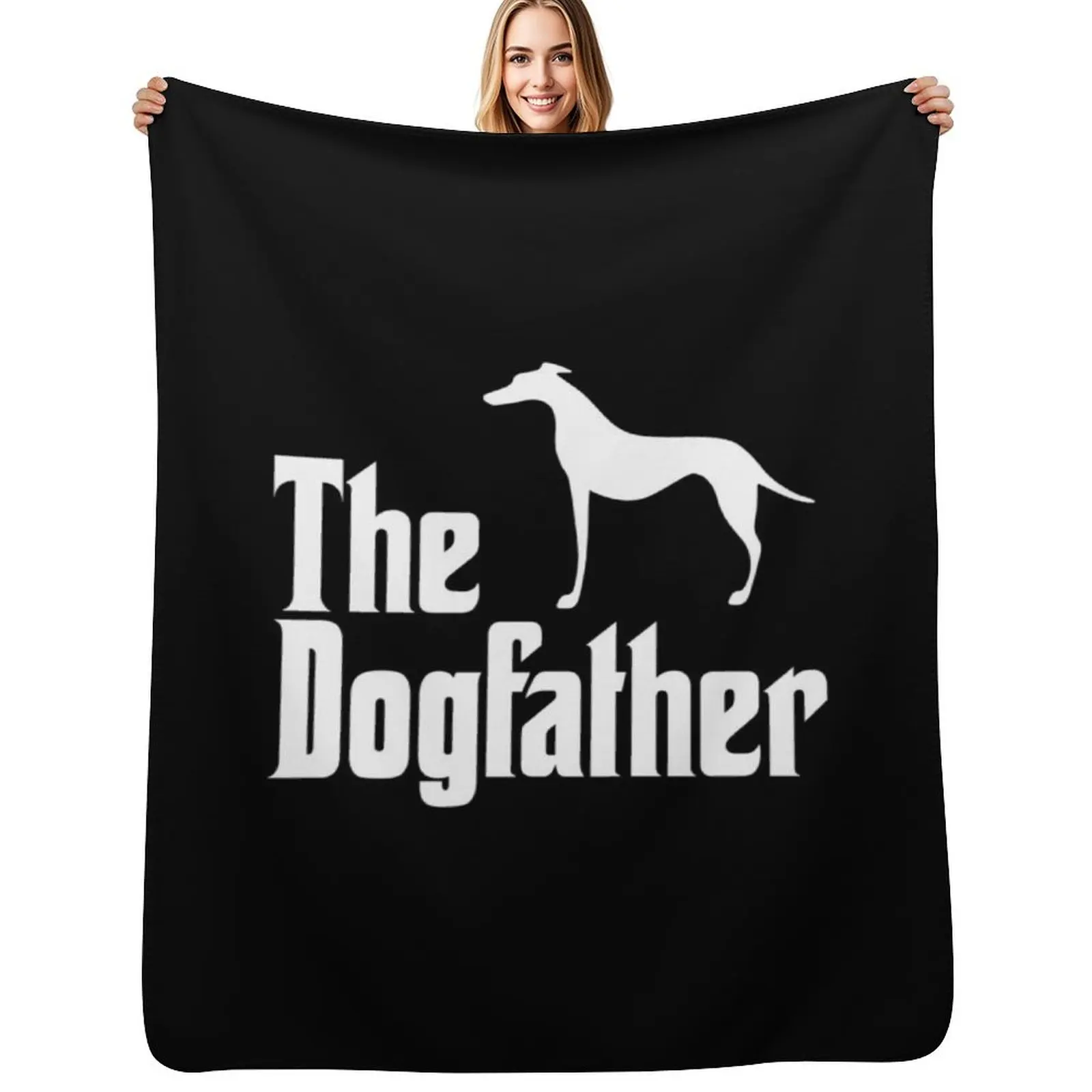 

The Dogfather Greyhound Movie Funny Quote Throw Blanket Plush Plaid on the sofa Large Bed linens Blankets